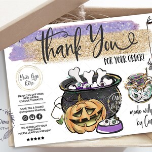 Dog Bakery Halloween Insert Card, Dog Thank You Card, Pet Bakery Packaging Seal, Baking Insert, Editable, Printable, CJ223-01v1-ISRH