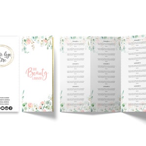Floral Price List, Beauty Events Tri-Fold Price Menu Card, Editable, Printable, CJ060-01v1-PRCT