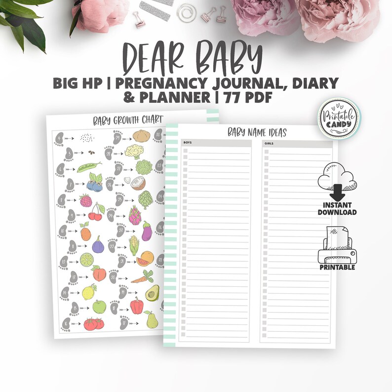 Weekly Pregnancy Journal Baby Journal Big HP Letter Size Etsy