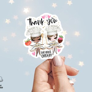 Baking Friends Sticker, Catering Partners Thank You Sticker, Bakery Shop, Business Packaging, Printable, Brown, CJ009-08v7-dwfw-STKZ
