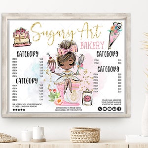 Bakery Price List Bundle, Cake Baker Pricing, Sweets Flyer, Cupcake Shop Menu, Editable, Printable, Brown, CJ009-07v3-dw-PRCH-FEA