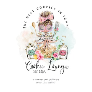 Cookie Bakery Logo, Cookie Shop Logo, Sweets Catering, Pastry Baking, Cake Bakery, Sugary Sweets, Brown, CJ009-07v8-mw-LGO-FEA