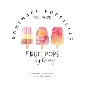 Popsicles Logo, Fruit Pops Logo, Ice Cream Logo, Gelato Logo, Logo, Business, Editable Logo, CJ032-01v1-LGO