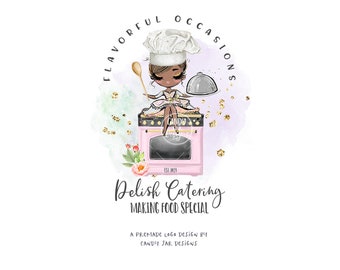 Catering Logo, Kitchen Oven Logo, Food Delivery Logo, Chef Logo, Restaurant Logo, Home Cooking, Brown, CJ009-09v1-dw-LGO-FEA