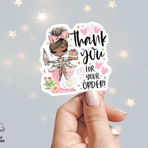 Baker Thank You Sticker, Cookie Baking Stickers, Bakery Shop Stickers, Cookie Packaging Seal, Printable, Brown, CJ009-11v1-dw-STKZ