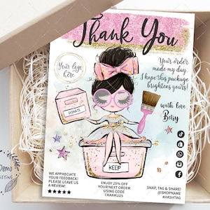 Professional Organizer Thank You Insert Card, Cleaning, Editable, Printable, Black, CJ009-04v2-fb-ISRV-FEA