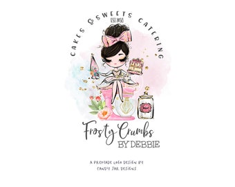 Sweets Bakery Logo, Cake Baking Logo, Cake Catering, Pastry Shop Logo, Cupcake Business, Editable, Black, CJ009-11v1-fb-LGO-FEA