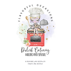 Catering Logo, Kitchen Oven Logo, Food Delivery Logo, Chef Logo, Restaurant Logo, Home Cooking, Blond, CJ009-09v1-fo-LGO-FEA