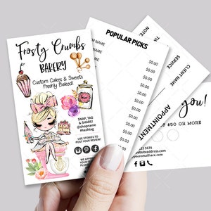 Bakery Business Card Set, Mini Menu Card, Appointment Card, Loyalty Card, Editable, Printable, Blond, CJ009-11v1-fo-BIZV-FEA