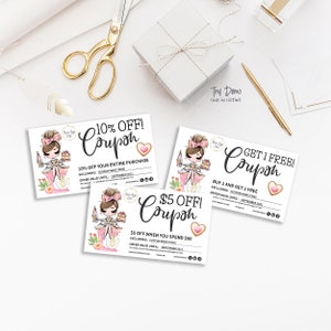 Bakery Gift Coupons, Bakery Coupon, Baking Gift Card, Pastry Shop Insert, Printable Sweets Tag, Editable, Brown, CJ009-11v1-fw-CPN-FEA