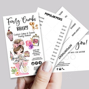 Bakery Business Card Set, Mini Menu Card, Appointment Card, Loyalty Card, Editable, Printable, Brown, CJ009-11v1-fw-BIZV-FEA