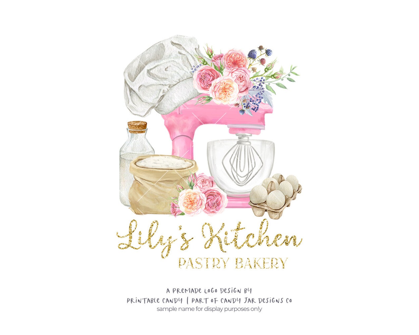Kitchen Mixer Logo Bakery Premade Logo Farmhouse Style Logo Etsy