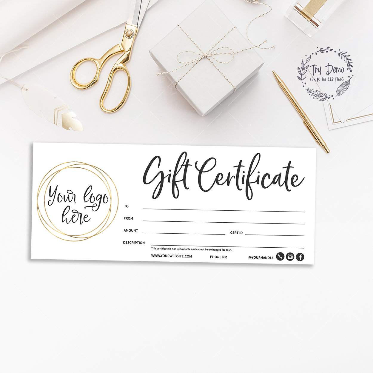 Gift Certificate Template Bakery Certificates Restaurant | Etsy
