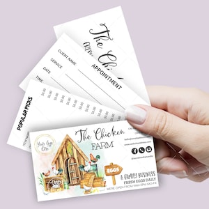 Chicken Farm Business Card Set, Mini Menu Card, Appointment Card, Loyalty Card, Editable, Printable, CJ026-01v1-BIZH