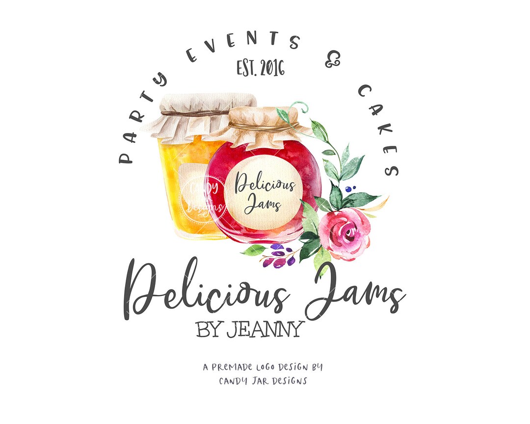 Jam Bakery Logo, Jam Jars Logo, Marmalade Shop, Home Baking Logo, Jelly