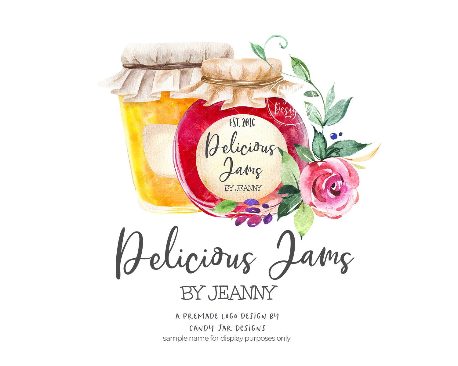 Jam Bakery Logo Jam Jars Logo Marmalade Baker Home Baking Etsy