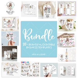 Bakery Templates Bundle, Baking Business Printables, Branding Kit, Pastry Forms, Cute Character, Editable, Brown, CJ009-07v3-fw-BDL