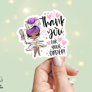 Baker Thank You Sticker, Cake Baking Stickers, Bakery Shop Stickers, Cookie Packaging, Printable Tag, Sweets, Purple, CJ009-07v3-du-STKZ