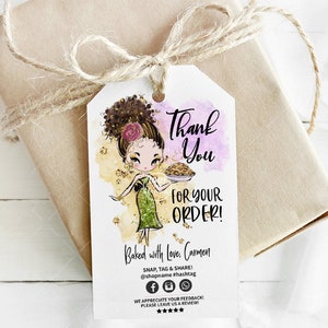 Thanksgiving Bakery Thank You Hang Tag, Holiday Business Hang Tag, Editable, Printable, Brown, CJ234-01v1-fw-TGA