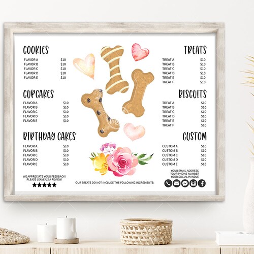 Dog Bakery Business Printable Bundle Pet Baker Forms Dog Etsy