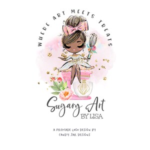 Sweets Bakery Logo, Baking Girl Logo, Cake Baker Logo,  Pastry Catering, Editable Pastry Logo, Food Logo, Brown, CJ009-07v1-dw-LGO-FEA