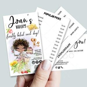 Bakery Business Card Set, Mini Menu Card, Appointment Card, Loyalty Card, Editable, Printable, Brown, CJ233-06v1-dw-BIZV