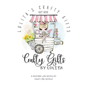 Craft Girl Logo, Crafty Girl Logo, Craft Cart Logo, Editable Craft Lady Shop Logo, Crafter Boutique, Blond, CJ009-27v2-fo-LGO-FEA