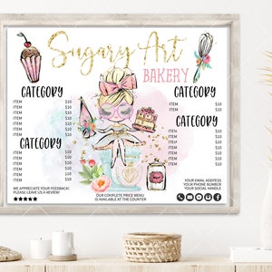 Bakery Price List Bundle, Cake Shop Pricing, Sweets Baking Flyer, Cupcake Menu, Editable, Printable, Blond, CJ009-11v1-fo-PRCH-FEA
