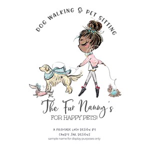 Dog Walking Logo, Pet Sitting Logo, Dog Nanny, Pet Sitter, Animal Grooming Logo, Pet Shop, Dog Spa, Brown, CJ118-01v1-dw-LGO