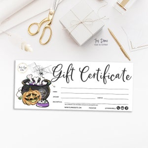 Dog Bakery Halloween Gift Certificate Tag, Baking Thank You, Pet Bakery Coupons, Packaging, Editable Template, Printable, CJ223-01v1-CRT