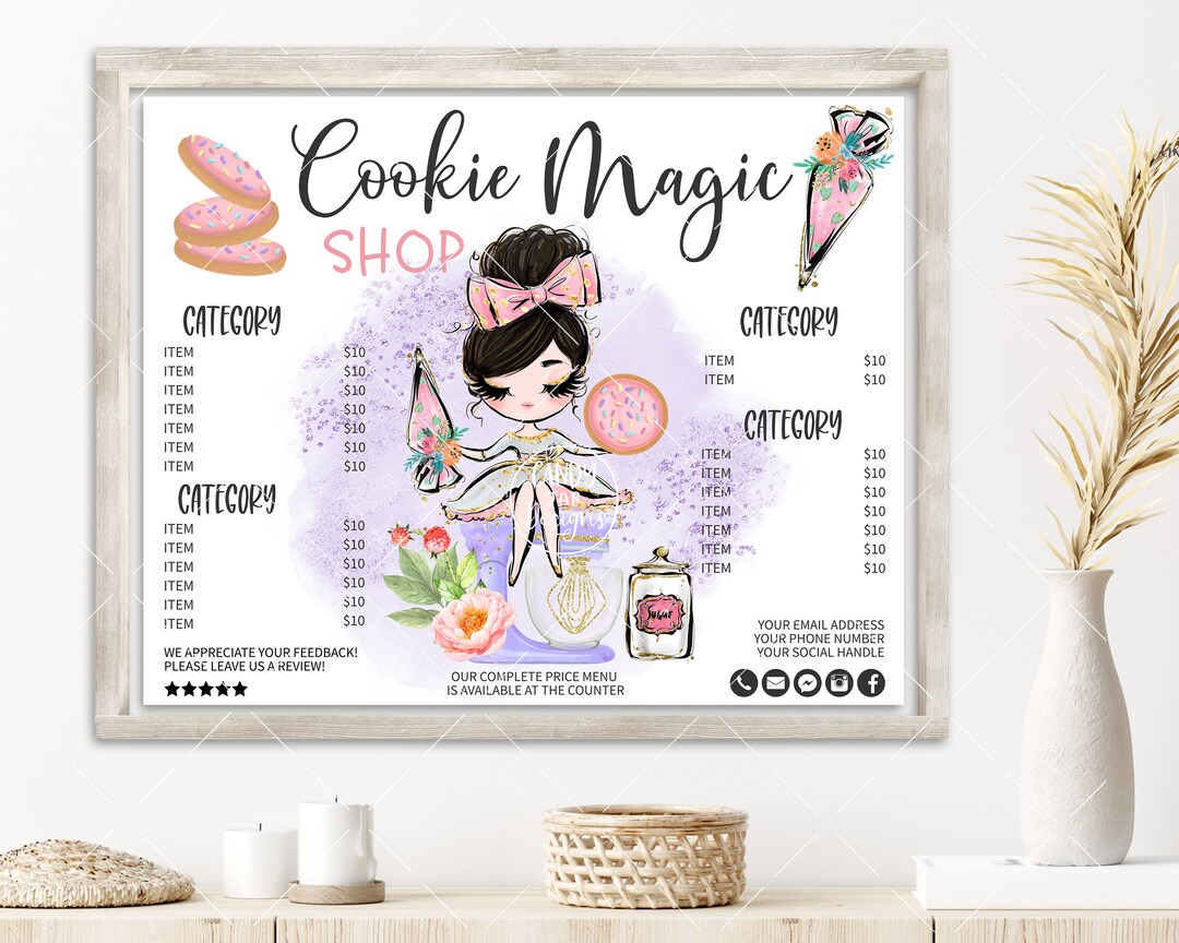 Bakery Price List Bundle, Cookie Baker Pricing, Sweets Baking Flyer