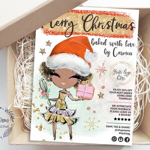 Sugar Cookie Baking Christmas Insert Card, Sweets Bakery Card, Bakery Shop Tag, Holiday, Editable, Printable, Brown, CJ233-05v1-dw-ISRV