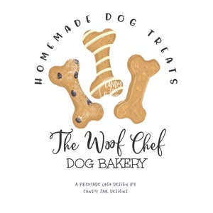 Pet Bakery Logo, Dog Salon Logo, Pet Shop Logo, Dog Cookie Logo, Dog Baker Logo, Cute Pet Logo, Editable, CJ004-01v1-LGO-FEA