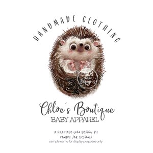 Baby Boutique Logo, Kids Boutique Logo, Cute Baby Animal Logo, Hedgehog Logo, Custom Branding, Shop Branding, CJ097-01v1-LGO