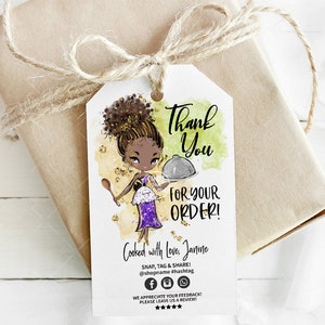 Thanksgiving Catering Thank You Hang Tag, Holiday Business Hang Tag, Editable, Printable, Brown, CJ234-02v1-dw-TGA-FEA
