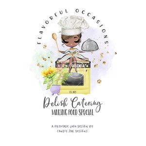 Catering Logo, Kitchen Oven Logo, Food Delivery Logo, Restaurant Chef, Home Cooking Business Kit, Brown, CJ009-09v1-dw-LGO-FEA