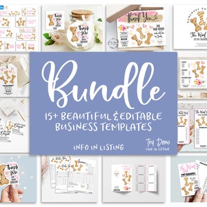 Hundebäckerei Geschäft druckbares Bündel, Haustier-Bäcker-Formulare, Hundebackkit, Haustierkeks-Business, Hundeshop-Branding, bearbeitbar, CJ004-01-BDL