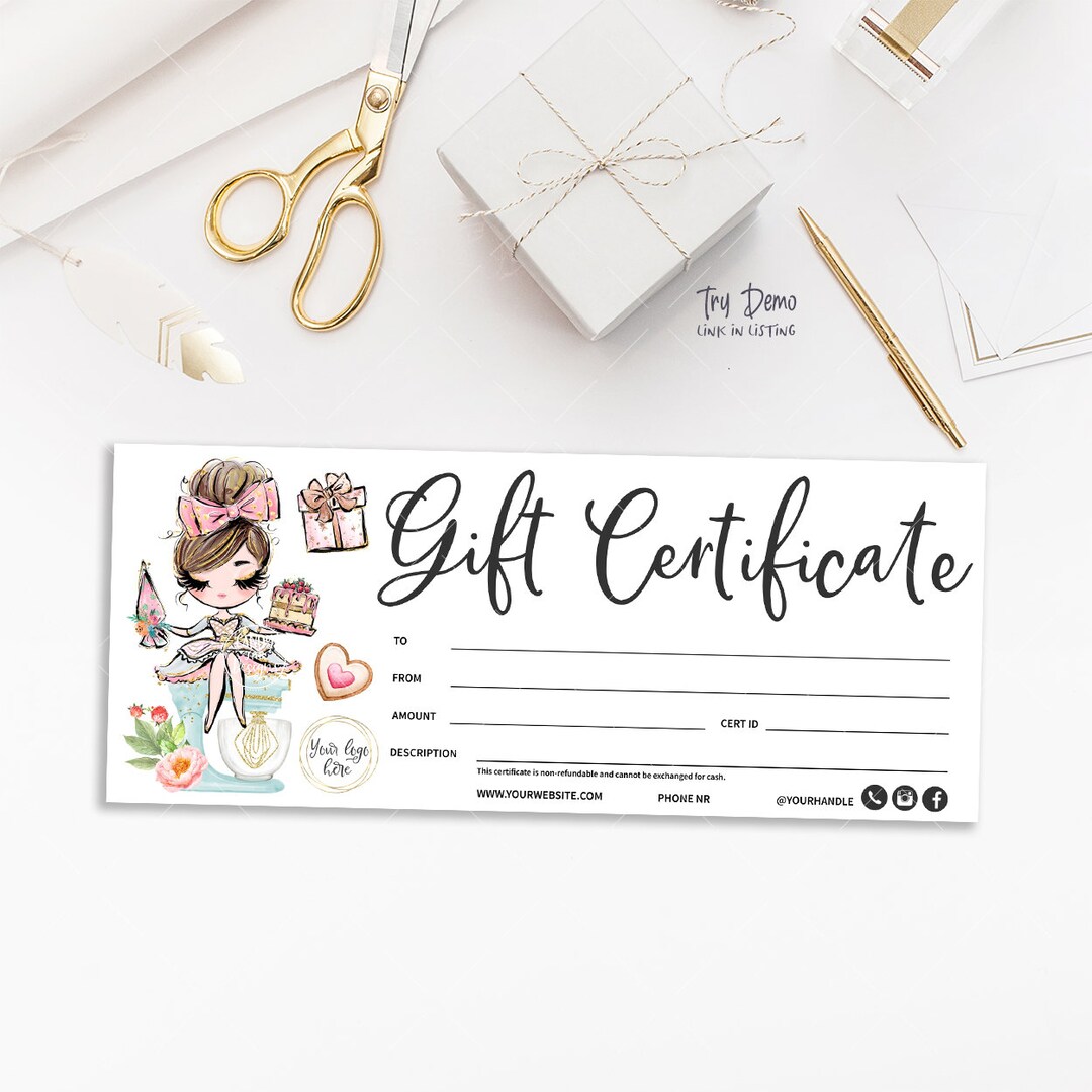Bakery Gift Certificate, Bakery Coupon, Baking Gift Card, Pastry Shop ...