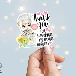 Sugar Cookie Baker Thank You Sticker, Cookie Baking Stickers, Bakery Shop Tag, Cookie Packaging, Printable, Blond, CJ009-02v1-fo-STKZ