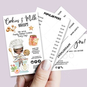 Bakery Business Card Set, Mini Menu Card, Appointment Card, Loyalty Card, Editable, Printable, Brown, CJ009-15v1-dw-BIZV-FEA
