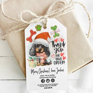 Christmas Baking Hang Tag, Dog Bakery Thank You Tag, Holiday Packaging, Xmas Printable, Editable, CJ130-01v1-TGA