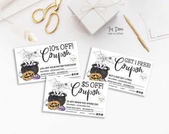 Dog Bakery Halloween Gift Coupons, Baking Coupon, Gift Cards, Pastry Shop Gift, Gift Insert, Pet Bakery, Printable, CJ223-01v1-CPN