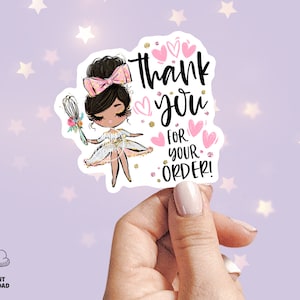Baker Thank You Sticker, Cake Baking Stickers, Bakery Shop Stickers, Cookie Packaging, Printable Tag, Sweets, Black, CJ009-07v3-mb-STKZ