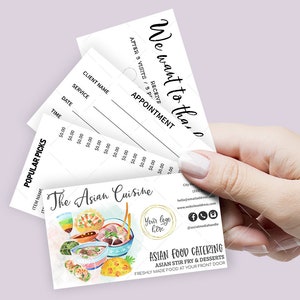 Asian Food Business Card Set, Mini Menu Card, Appointment Card, Loyalty Card, Editable, Printable, CJ058-01v1-BIZH