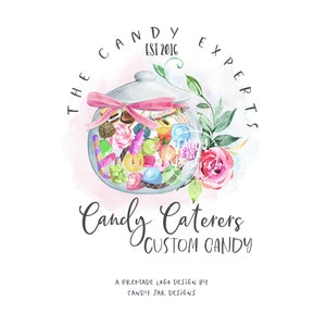 Candy Maker Logo, Candy Jar Logo, Candy Catering, Sweets Logo, Sugary Logo, Candy Bakery Branding, Editable Logo, CJ006-01v1-LGO