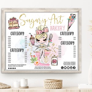 Bakery Price List Bundle, Cake Shop Pricing, Sweets Baking Flyer, Cupcake Menu, Editable, Printable, Blond, CJ009-07v3-fo-PRCH-FEA