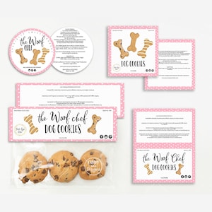 Dog Cookie Label Set, Bag Topper, Pastry Template, Canned Jar Label, Bag Topper, Ingredients Product Label, Printable, CJ004-01v1-LBLS