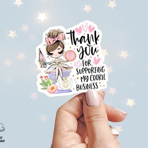 Sugar Cookie Baker Thank You Sticker, Cookie Baking Stickers, Bakery Shop, Cookie Packaging, Printable, Brown, CJ009-02v3-fw-STKZ