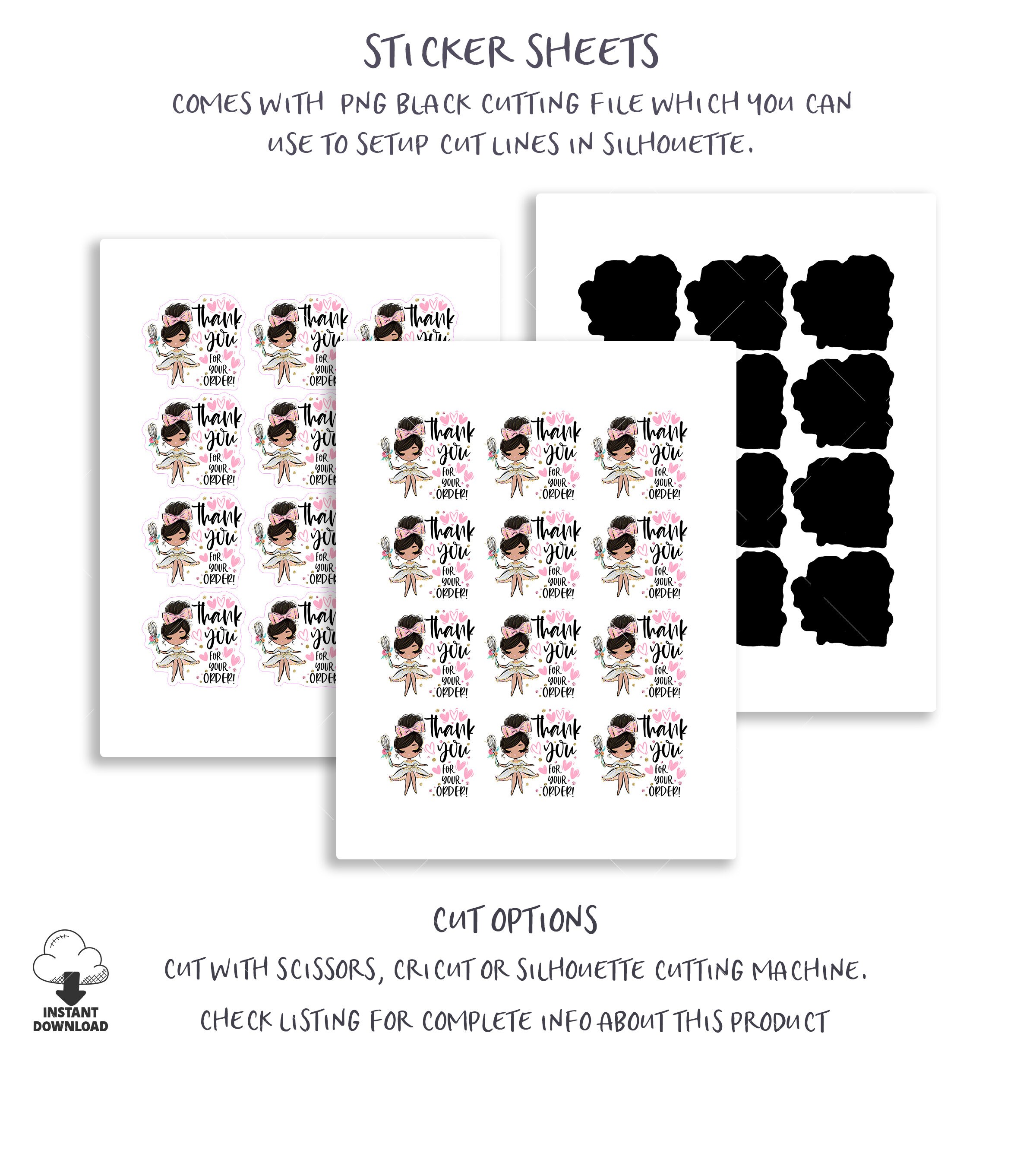 Baker Thank You Sticker Cake Baking Stickers Bakery Shop Etsy