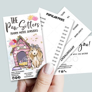 Doh Hotel Business Card Set, Mini Menu Card, Appointment Card, Loyalty Card, Editable, Printable, CJ015-03v1-BIZV